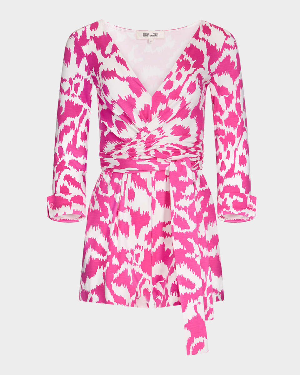 Celeste Abstract-Print Wrap Romp